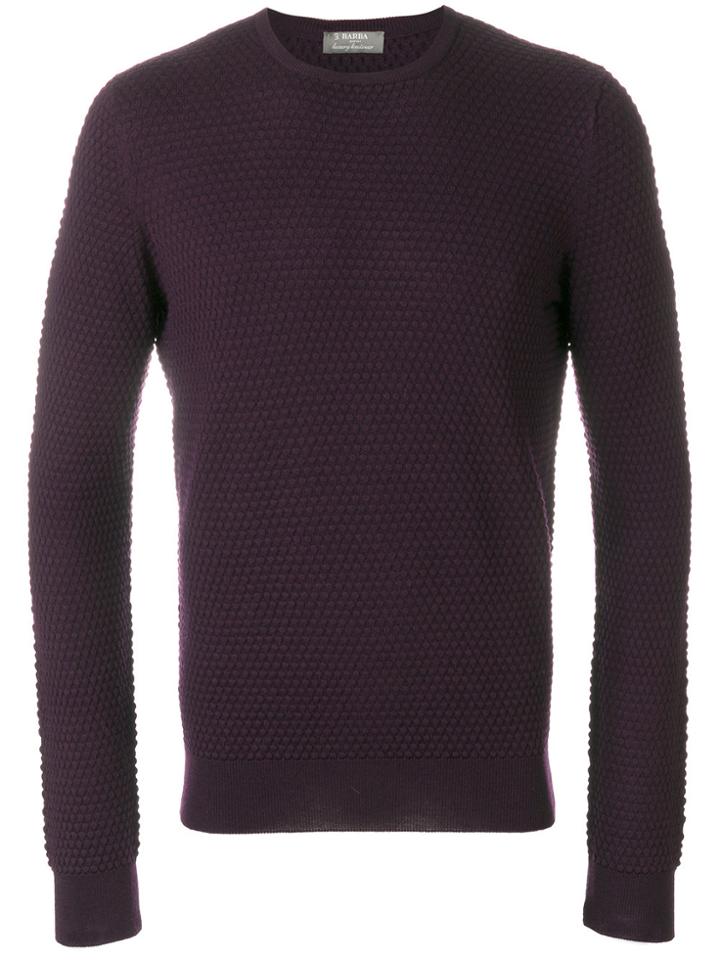 Barba Classic Knitted Sweater - Pink & Purple