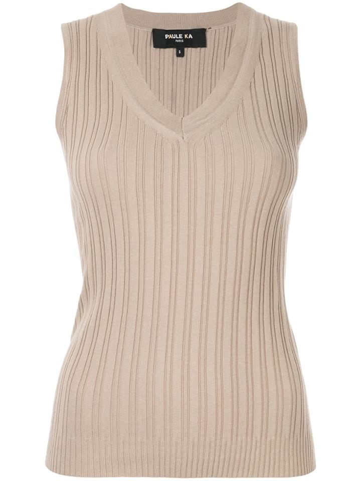 Paule Ka Long-sleeve Fitted Cardigan - Neutrals