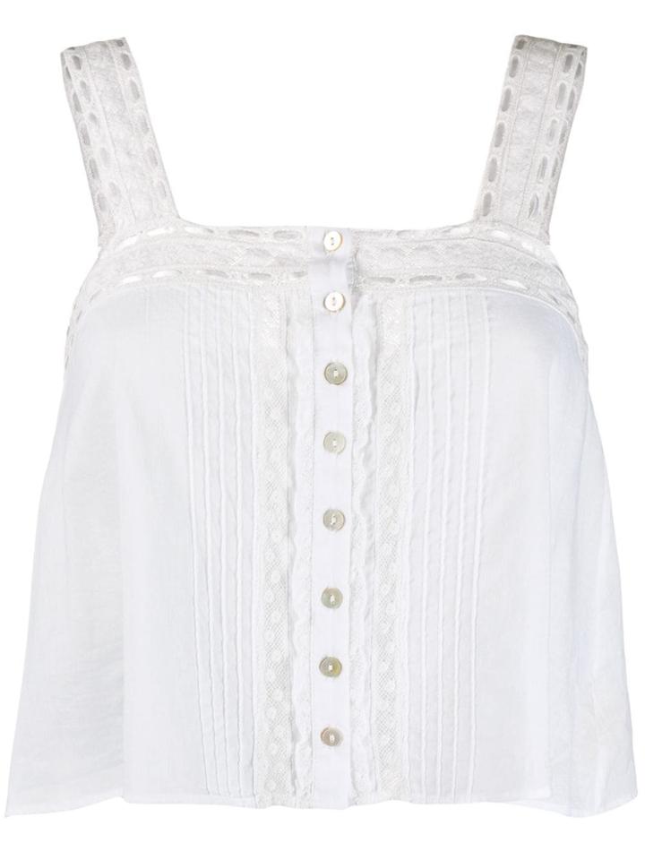 Love Shack Fancy Daisy Top - White