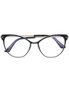 Tom Ford Eyewear Cat Eye Shaped Glasses - Black