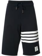 Thom Browne Striped Detail Sweatshorts, Men's, Size: 3, Blue, Cotton