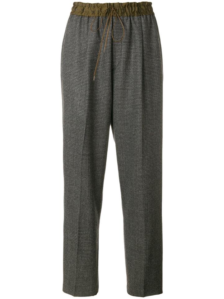 Pas De Calais Patterned Straight Trousers - Grey