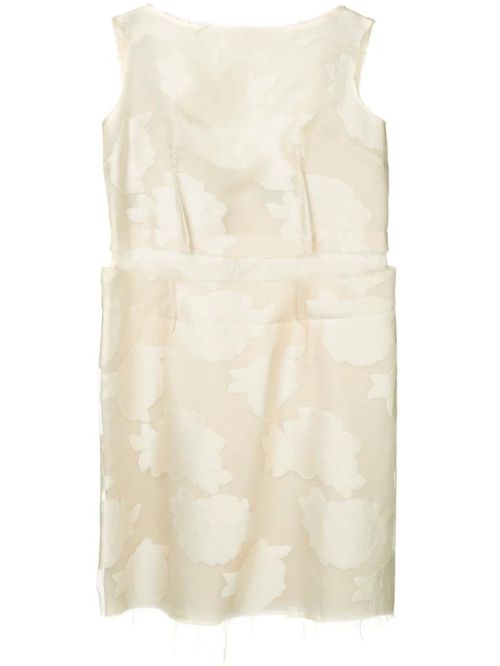 Comme Des Garçons Vintage Frayed Embroidered Sleeveless Dress - Nude &