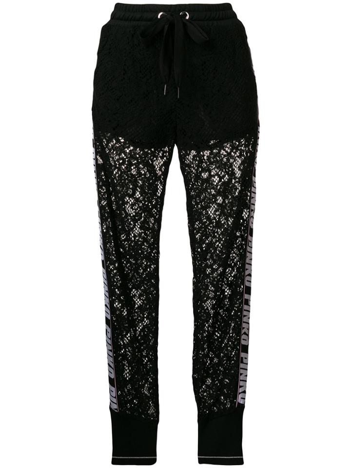 Pinko Lace Insert Track Pants - Black