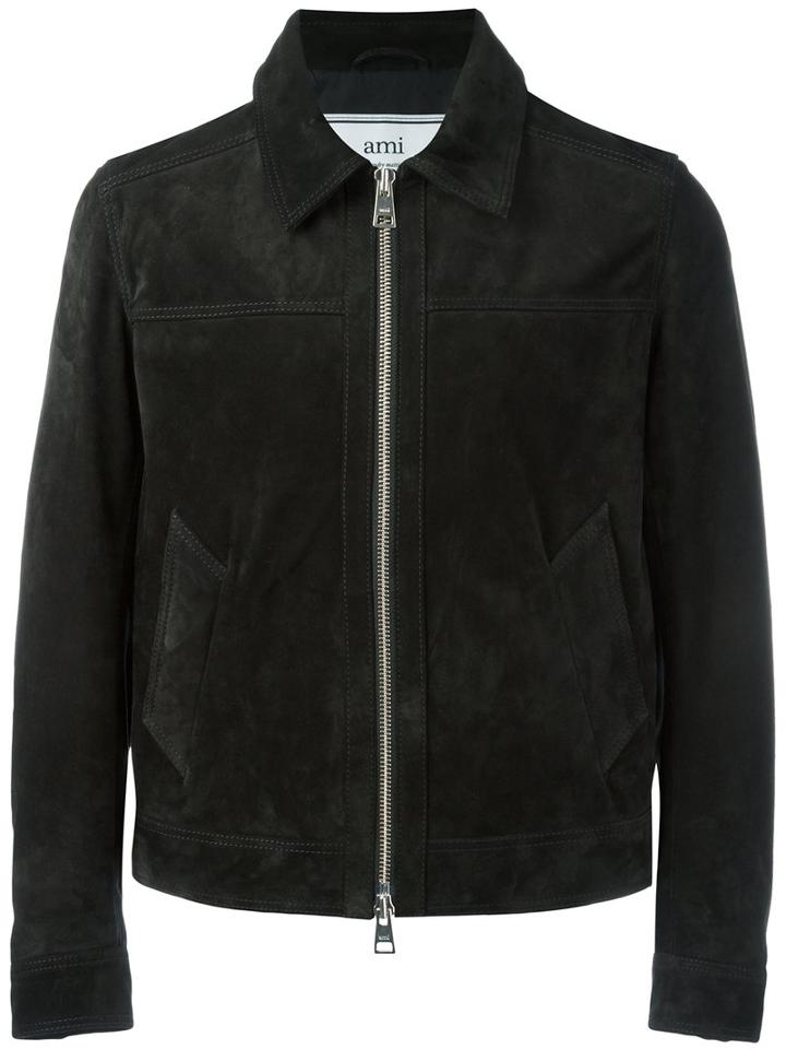 Ami Alexandre Mattiussi - Zipped Jacket - Men - Leather - Xs, Black, Leather