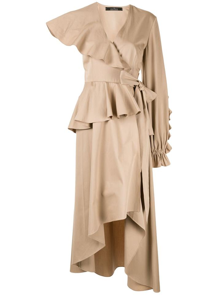 Rokh Asymmetric Trench-dress - Brown