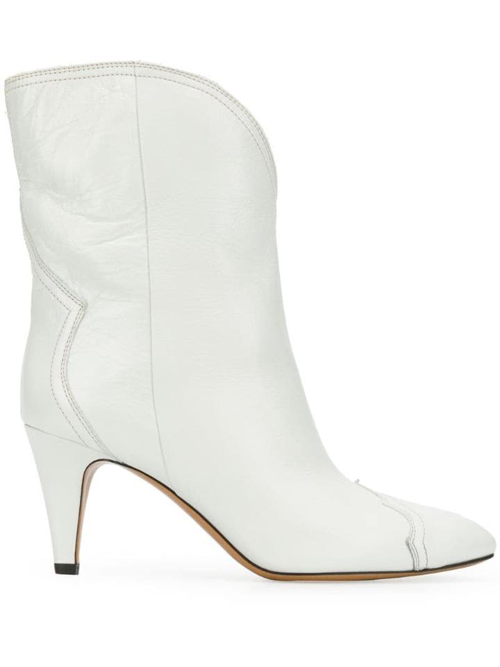 Isabel Marant Dythey Cowboy Boots - White