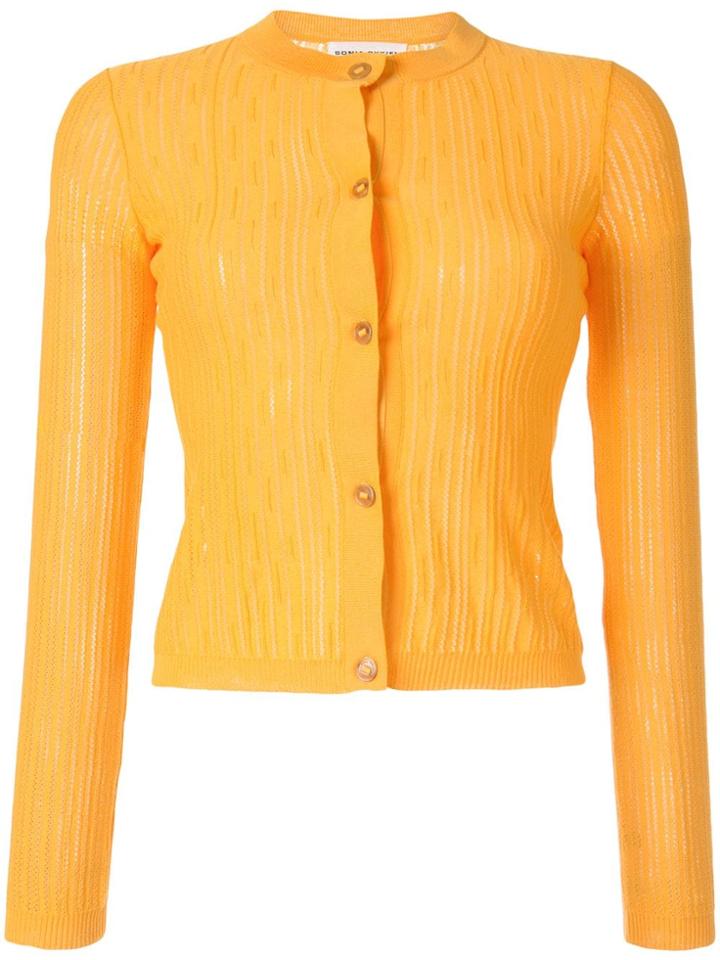 Sonia Rykiel Ribbed Cardigan - Yellow