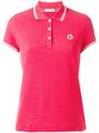 Moncler Striped Trim Polo Shirt, Women's, Size: Small, Pink/purple, Cotton