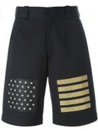 Palm Angels Star And Stripe Print Shorts - Black