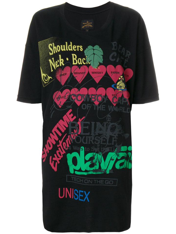 Vivienne Westwood Super Oversized Printed T-shirt - Black