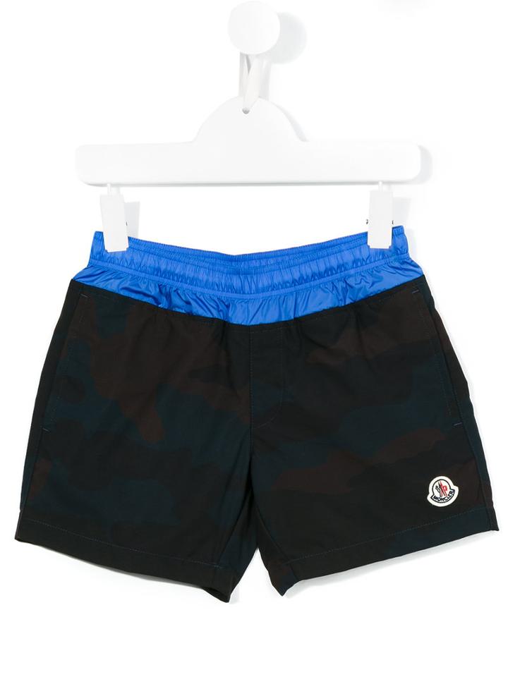 Moncler Kids Embroidered Logo Swim Shorts, Boy's, Size: 6 Yrs, Blue