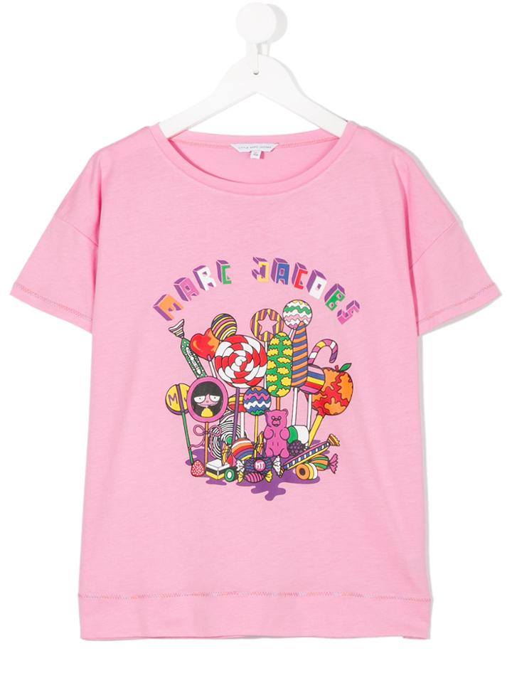 Little Marc Jacobs Graphic Print T-shirt - Pink & Purple