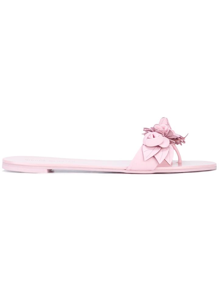 Sophia Webster Flower Applique Sandals - Pink & Purple