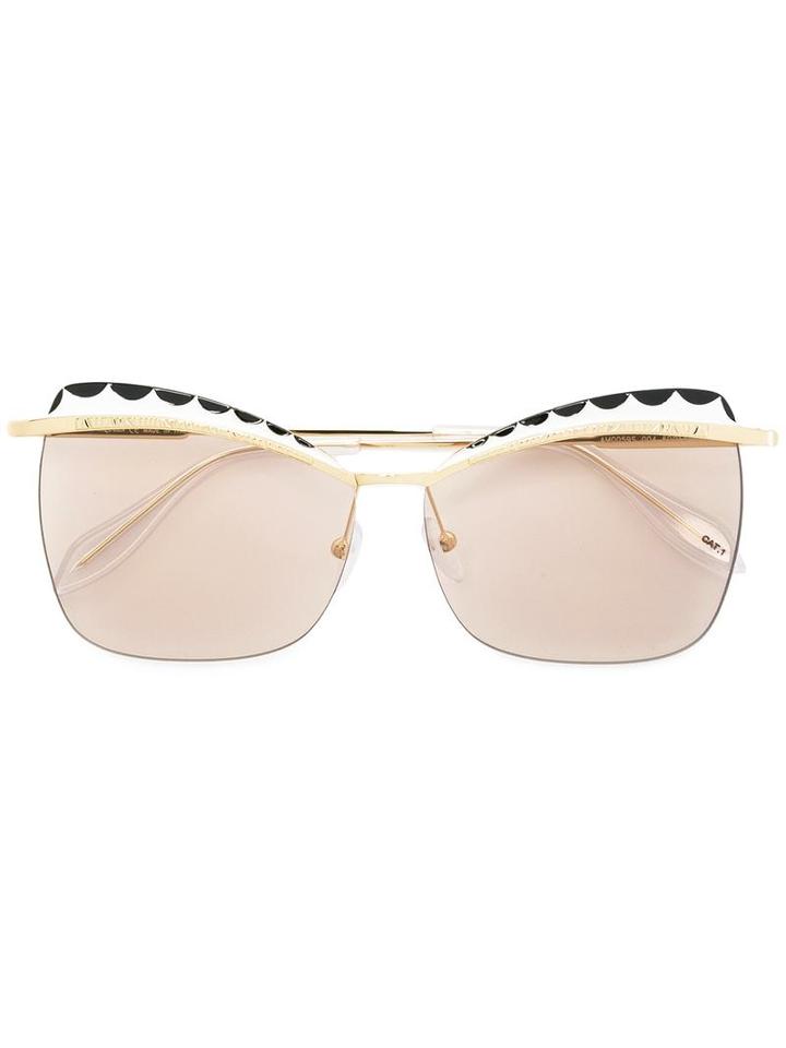 Alexander Mcqueen Squared Cat Eye Sunglasses, Women's, Size: 60, Grey, Metal (other)/acetate