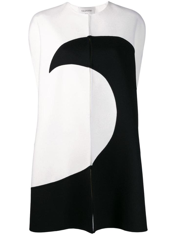 Valentino Two-tone Oversized Coat - White