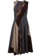 P.a.r.o.s.h. Flared Patchwork Dress, Women's, Size: Small, Virgin Wool/spandex/elastane/cotton