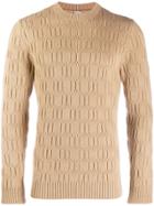 Eleventy Textured Knit Jumper - Brown