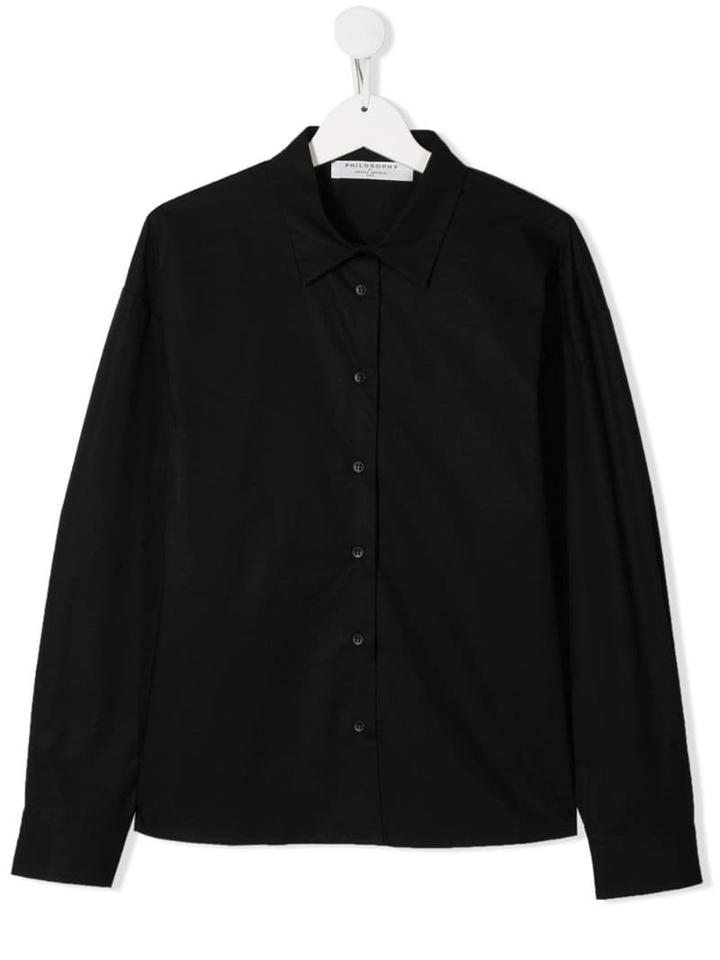 Philosophy Di Lorenzo Serafini Kids Long Sleeved Shirt - Black