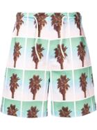 The Silted Company Palm Tree Print Shorts - White
