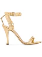 Twin-set Strappy Eyelet Sandals - Metallic