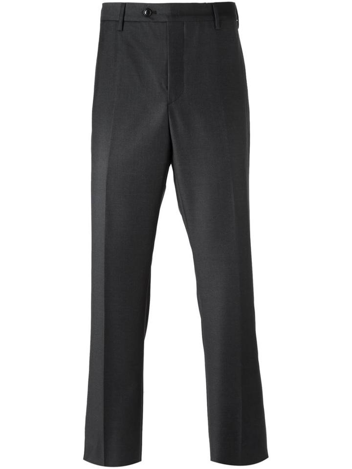Giorgio Armani Straight Leg Trousers, Men's, Size: 54, Grey, Acetate/cupro/cashmere/virgin Wool