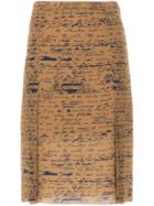 Rokh Handwritting Print Straight Skirt - Brown