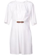 Tibi Mica Shirred Neck Dress - White