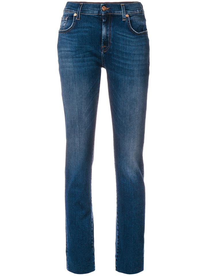 7 For All Mankind Turned-up Hem Jeans - Blue