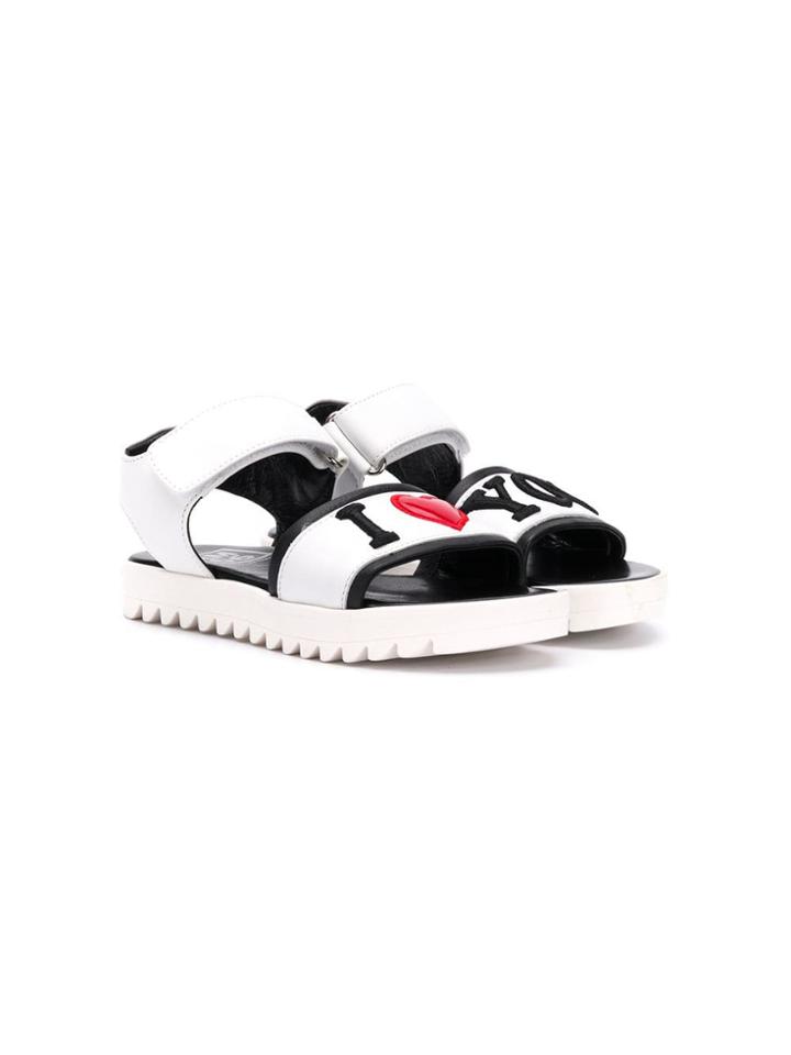 Am66 Teen I Heart You Sandals - White