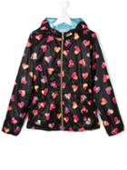 Moschino Kids Heart Print Jacket, Girl's, Size: 14 Yrs, Black