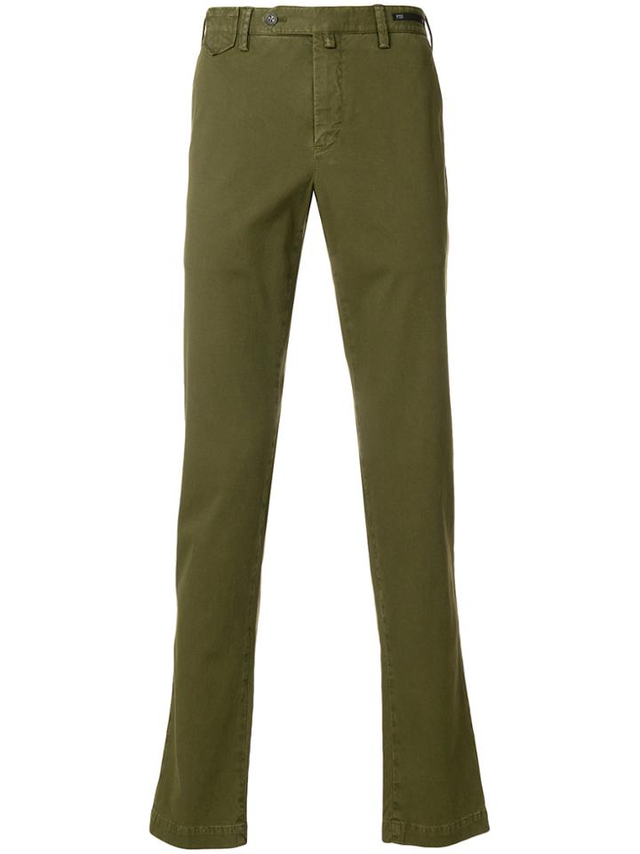 Pt01 Straight-leg Chinos - Green