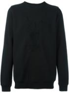 Rick Owens Drkshdw Embroidered Long Sleeve Sweatshirt, Men's, Size: Xl, Black, Cotton