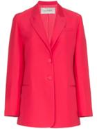 Valentino Two Button Wool-silk Blend Blazer - Pink