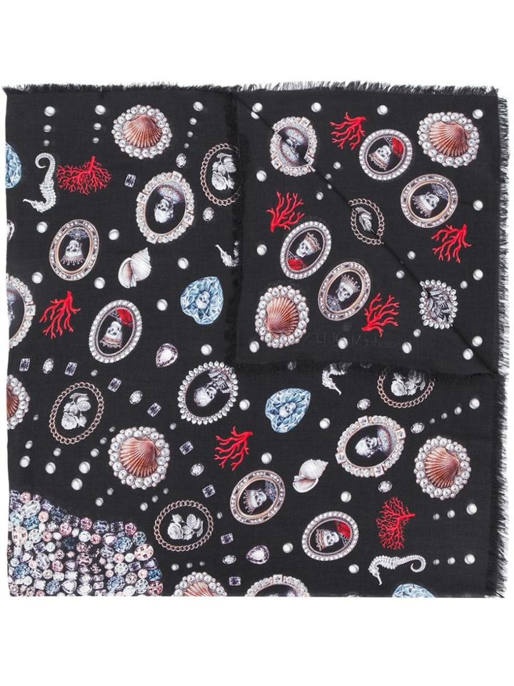 Alexander Mcqueen Lost At Sea Scarf - Black