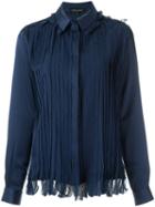 Gloria Coelho - Pleated Shirt - Women - Polyester/acetate - P, Women's, Blue, Polyester/acetate