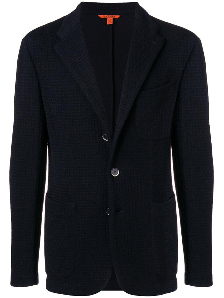 Barena Casual Flannel Blazer - Black