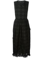 Simone Rocha Embroidered Midi Dress - Black