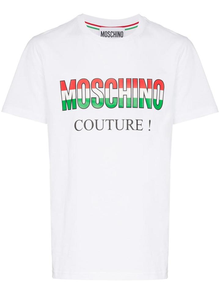 Moschino Italy Logo Cotton T-shirt - White