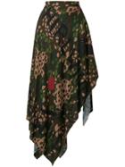 Vivienne Westwood Camouflage Asymmetric Hem Skirt - Green