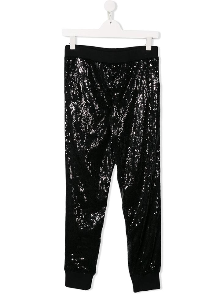 Msgm Kids Sequinned Trousers - Black