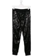 Msgm Kids Sequinned Trousers - Black