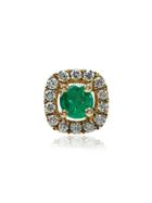 Rosa De La Cruz Emerald And White Diamond Stud - Green