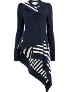 Monse Striped Asymmetric Cardigan - Blue