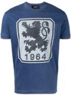 Dsquared2 Lion Print T-shirt, Men's, Size: Medium, Blue, Cotton
