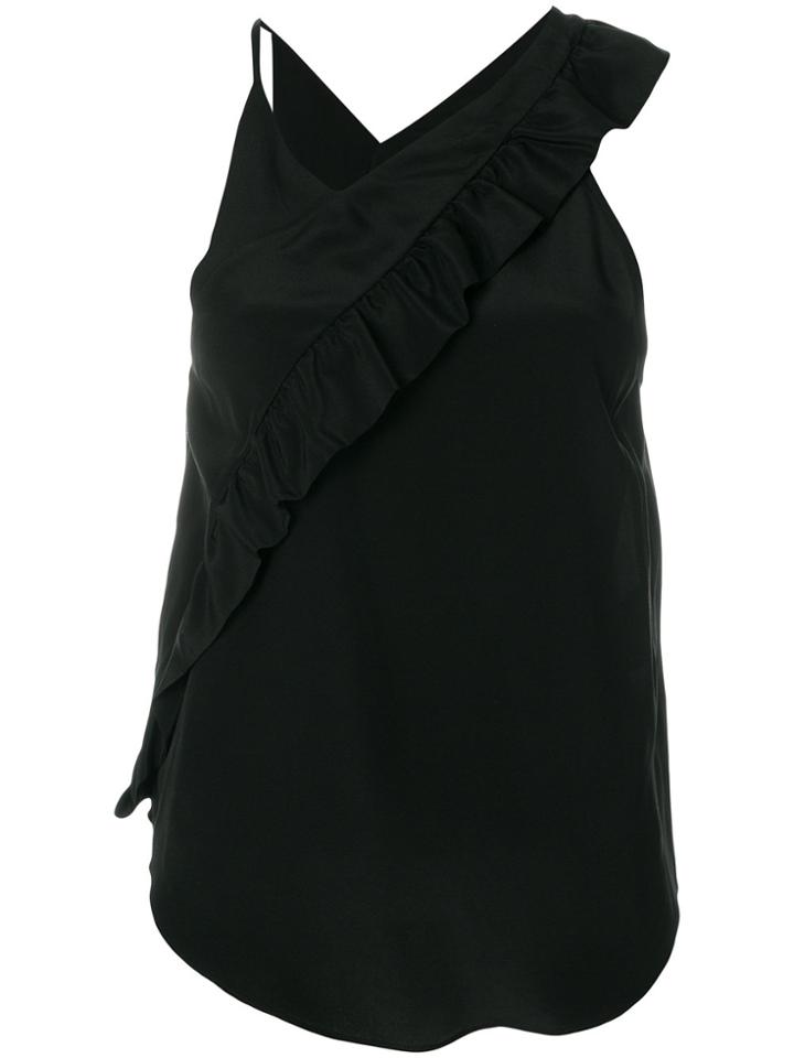 Iro Asymmetric Ruffle Blouse - Black