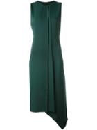 Cédric Charlier Pleated Detail Shift Dress - Green