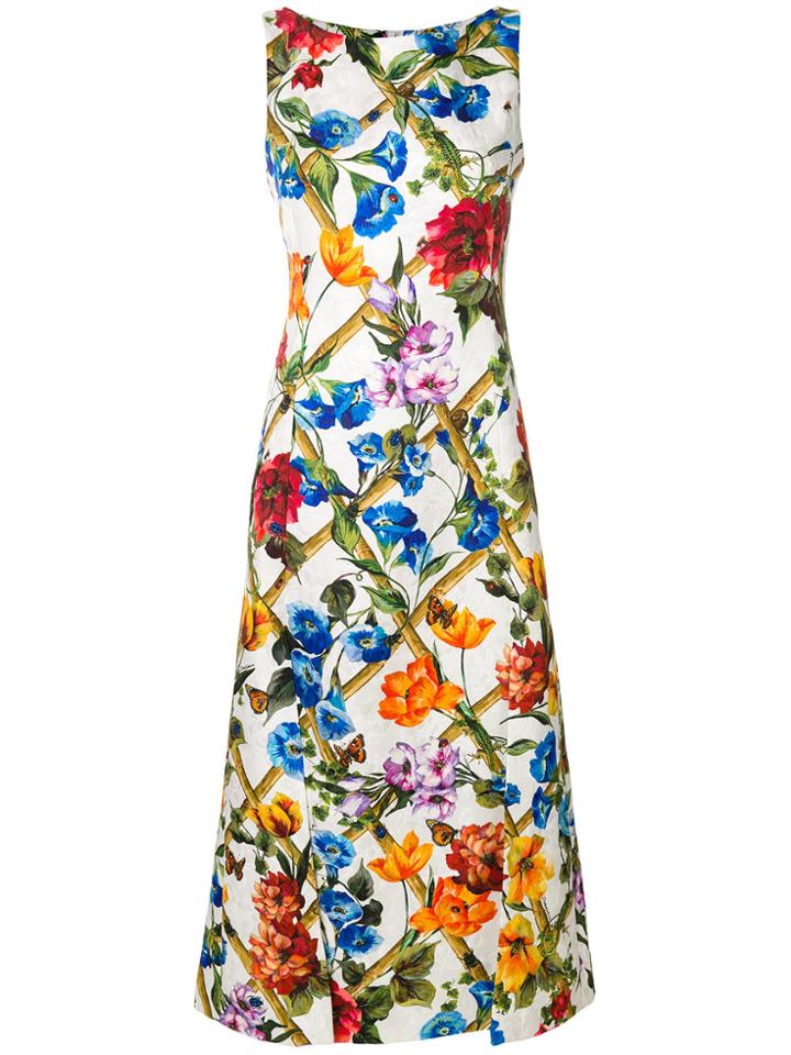 Dolce & Gabbana Floral Printed Dress - White