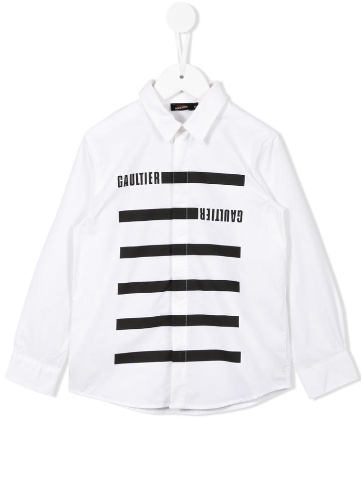 Junior Gaultier Striped Shirt, Boy's, Size: 6 Yrs, White