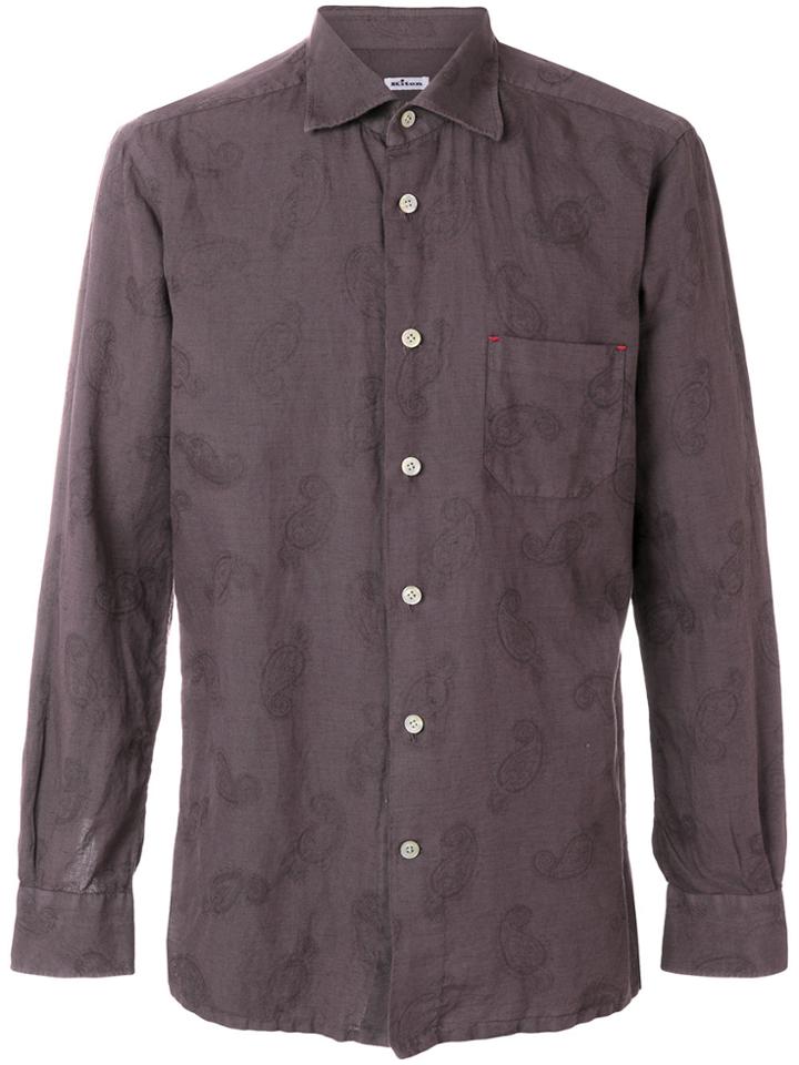 Kiton Classic Button Front Shirt - Brown